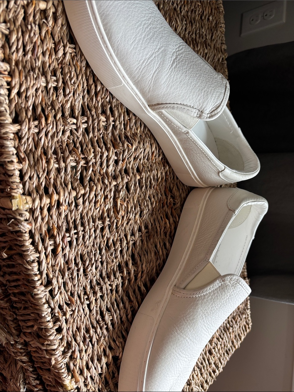UGG White Leather Slip-On Loafers - Picture 5 of 7